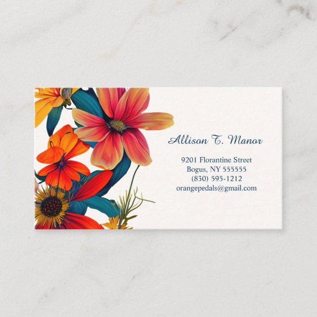 Wildflower Flourish Calling Card (Front)
