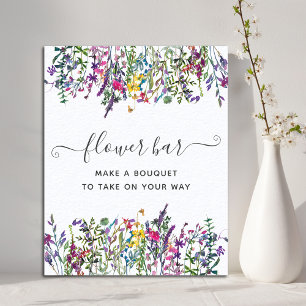 Wildflower Flower Bar Bridal Shower Poster