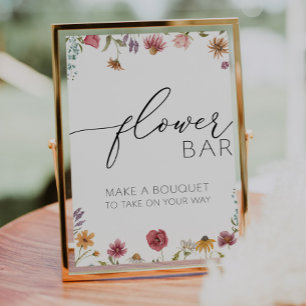 Wildflower Flower Bar Bridal Shower Sign