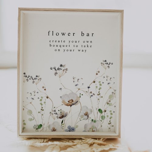 Wildflower Flower Bar Flower Station Sign