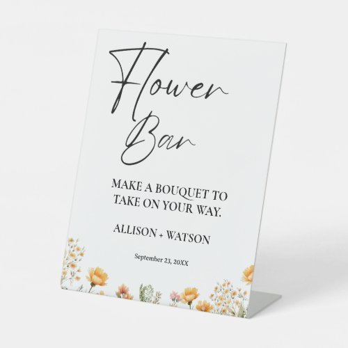Wildflower Flower bar sign bridal shower flower 