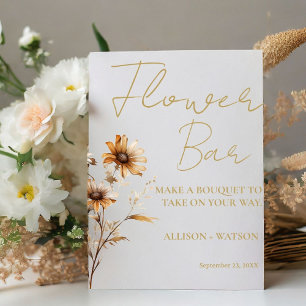 Wildflower Flower bar sign bridal shower flower
