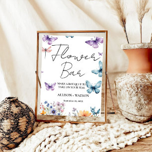 Wildflower Flower bar sign bridal shower flower