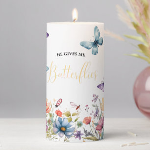 Wildflower  Flower bar sign bridal shower flower  Pillar Candle