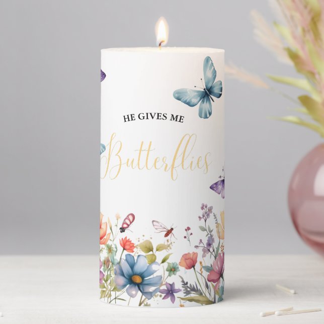 Wildflower  Flower bar sign bridal shower flower  Pillar Candle (In Situ)