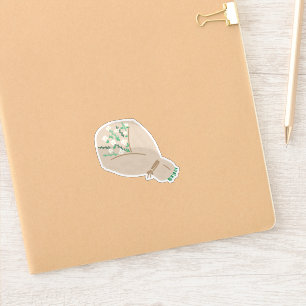 Wildflower Flower Bouquet Kraft Paper Wrapped Gift Sticker