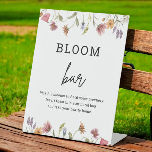 Wildflower Flower Favors Bloom Bar Sign