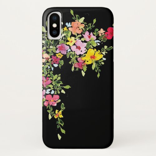 Wildflower flower floral watercolor iPhone XS case