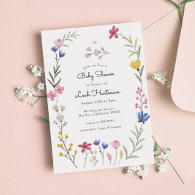 Wildflower Flower Garden Baby Shower Invitation