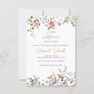 Wildflower Flowers baby shower Invitation