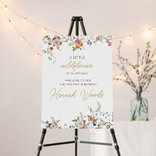 Wildflower Flowers baby shower welcome sign
