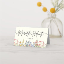 Wildflower Folded Place Card