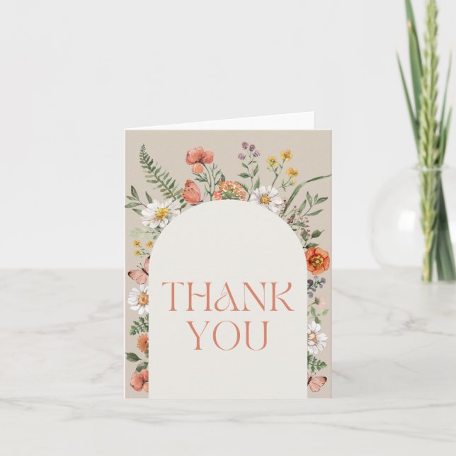 Wildflower Folded Thank You Card (Front)