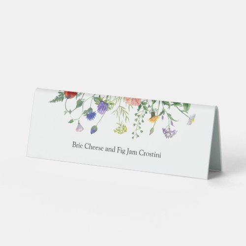 Wildflower Food Table Tent Sign