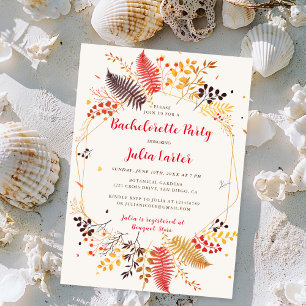 Wildflower Forest Fern Mushroom Bachelorette Party Invitation