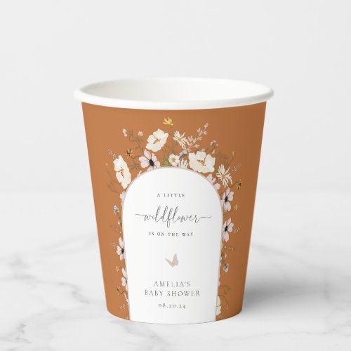 Wildflower Frame Baby Shower Paper Cups