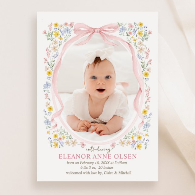 Wildflower Frame Birth Announcement (Creator Uploaded)