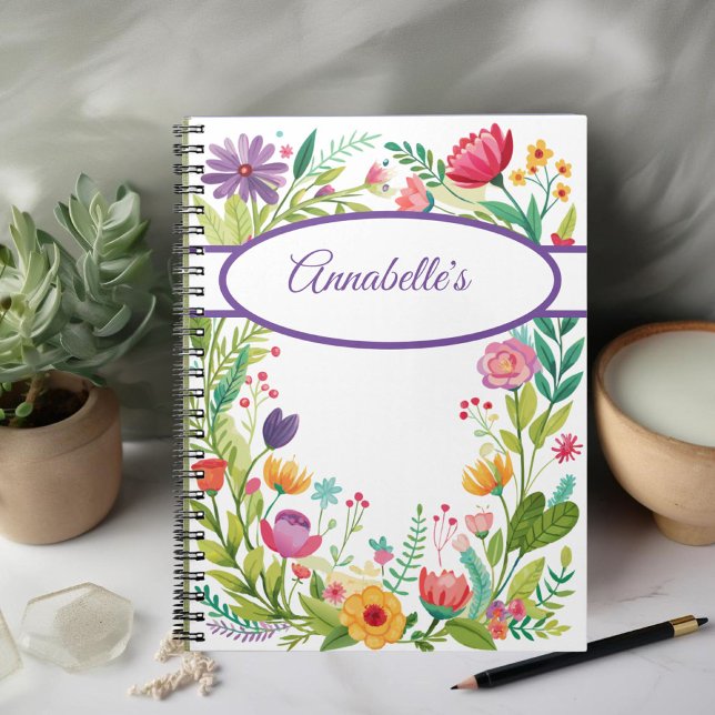 Wildflower Frame Colorful Spiral Photo Notebook (Creator Uploaded)