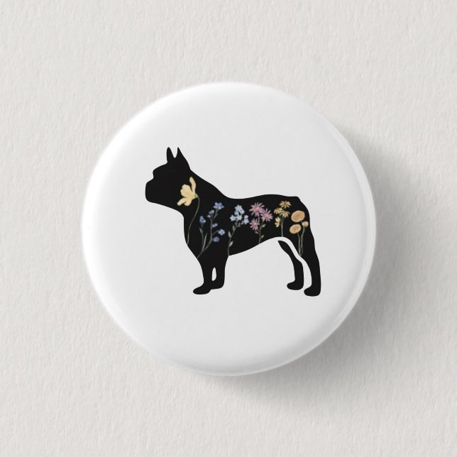 Wildflower French Bulldog Button (Front)