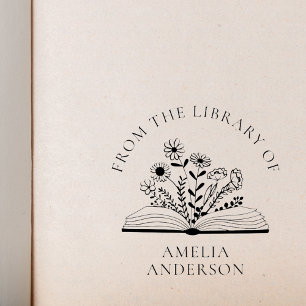 Wildflower From the Library of Custom Name Self-inking Stamp