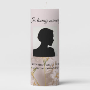 Wildflower funeral memorial pillar candle