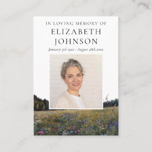 Wildflower Funeral Memorial Prayer Poem Photo Card