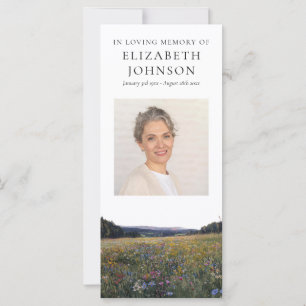Wildflower Funeral Memorial Prayer Poem Photo Card