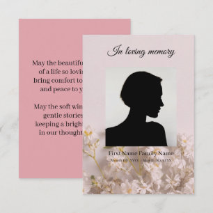 Wildflower funeral prayer card