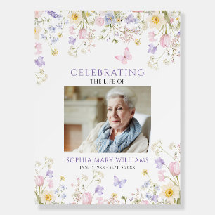 Wildflower Funeral Welcome Sign