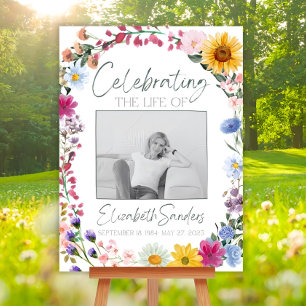 Wildflower Funeral Welcome Sign Celebration of Lif