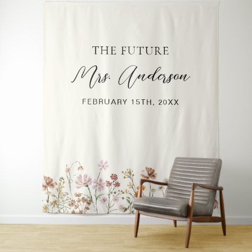 Wildflower Future Mrs Photo Booth Backdrop