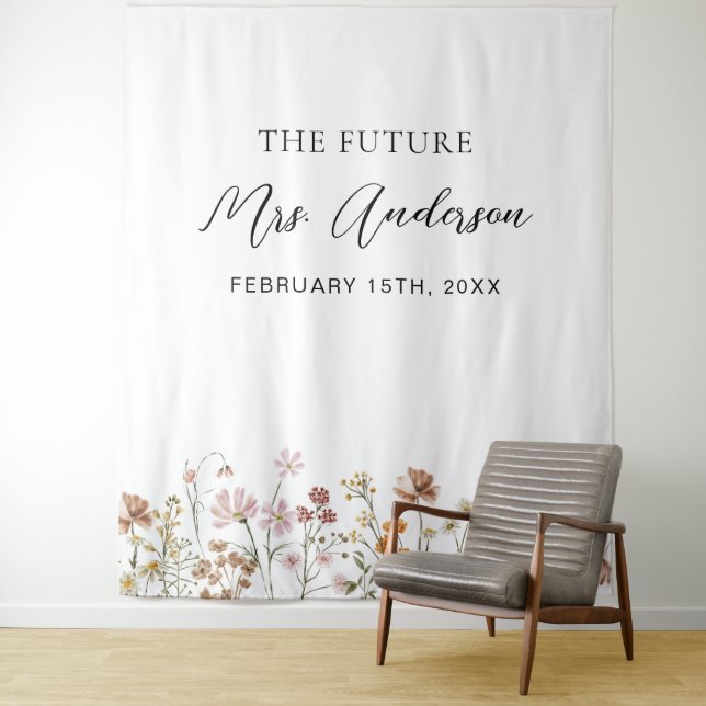 Wildflower Future Mrs. Photo Booth Backdrop (In Situ)