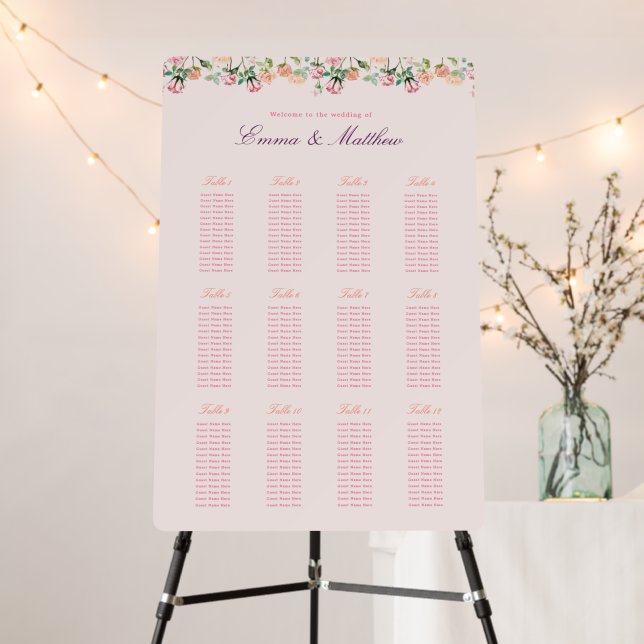 Wildflower Garde Seating Chart Find Your Seat Sign (In Situ (Stand))