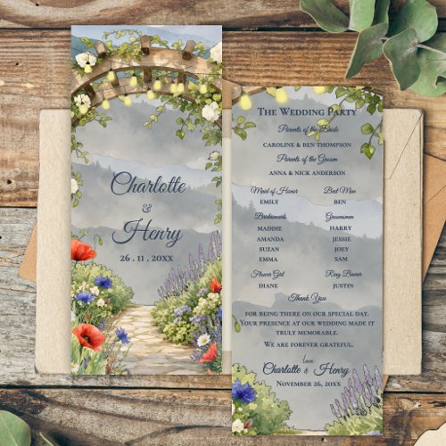 Wildflower Garden Arbor Outdoor Wedding Program