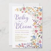 Wildflower Garden Baby in Bloom Baby Girl Shower Invitation (Front)