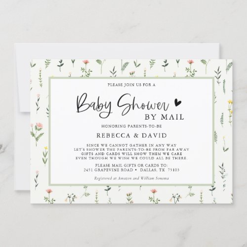 Wildflower Garden Baby Shower By Mail Invitation