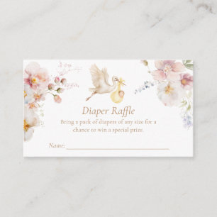Wildflower Garden Baby Shower Diaper Game Ticket Enclosure Card