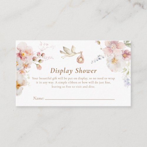 Wildflower Garden Baby Shower Display Shower Enclosure Card