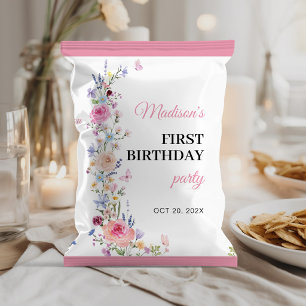 Wildflower Garden Birthday Party Chip Bag Wrapper