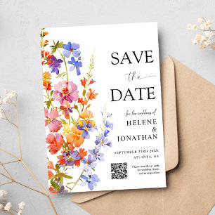 Wildflower Garden Boho Floral Elegant Wedding Save The Date