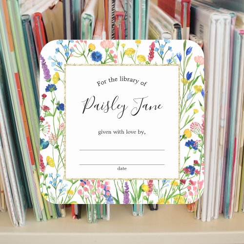 Wildflower Garden bookplate sticker