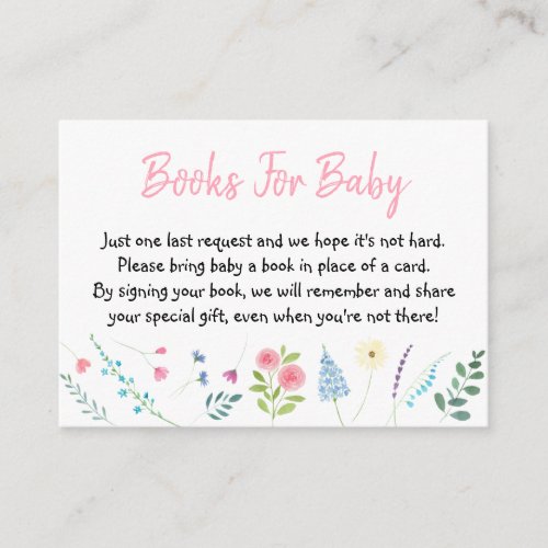 Wildflower Garden Books For Baby Enclosure Card