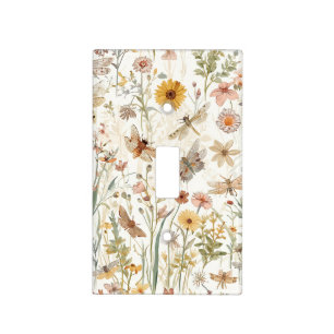 Wildflower Garden Botanical Butterflies Floral Light Switch Cover