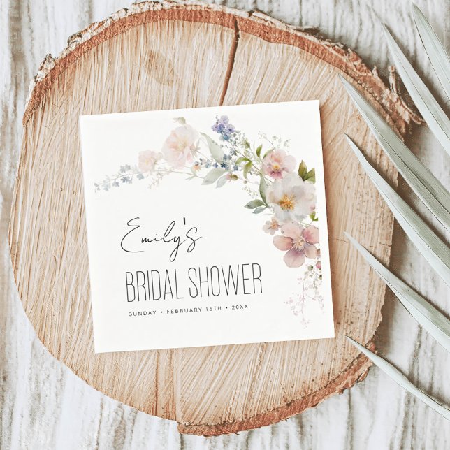 Wildflower Garden Bridal Shower Boho In Bloom Napkins (Creator Uploaded)