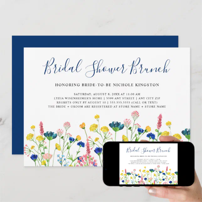 Wildflower Garden Bridal Shower Brunch Invitation Zazzle