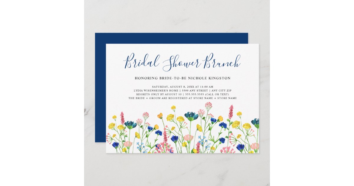 Wildflower Garden Bridal Shower Brunch Invitation Zazzle