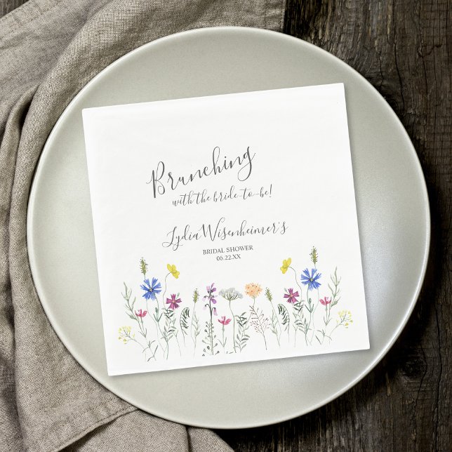 Wildflower Garden Bridal Shower Brunch Napkins (Creator Uploaded)