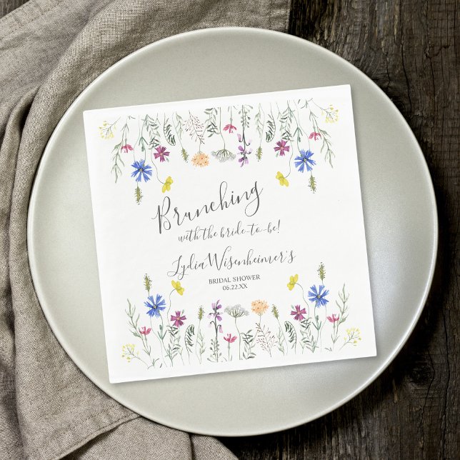 Wildflower Garden Bridal Shower Brunch Napkins (Creator Uploaded)