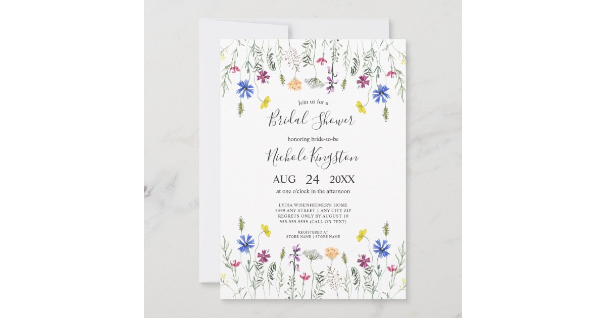 Wildflower Garden Bridal Shower Invitation Zazzle