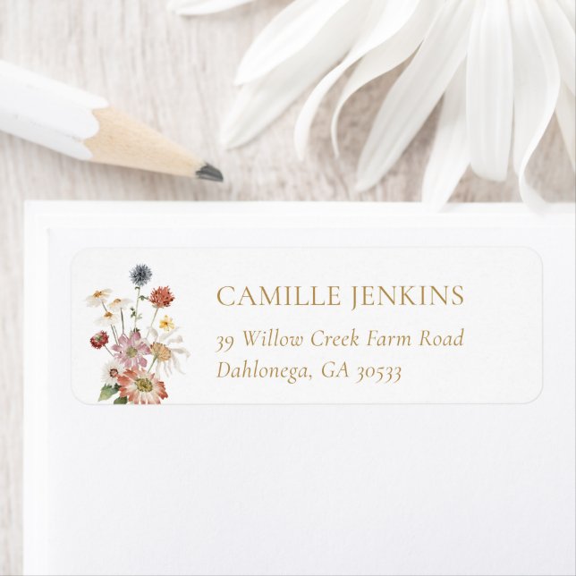 Wildflower Garden Bridal Shower Label (Insitu)